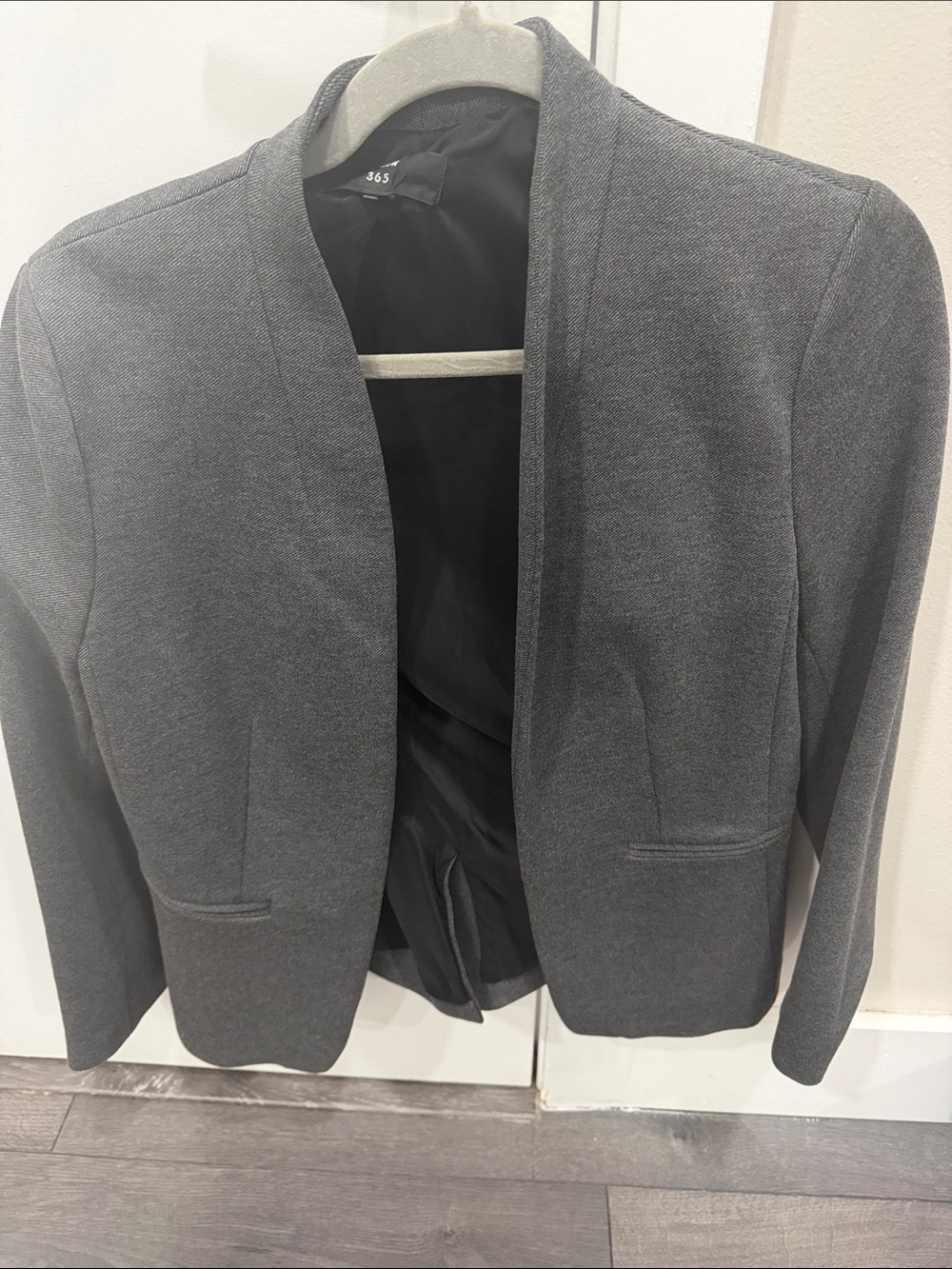 J. Crew Gray Tailored Open-Front “Going Out” Blazer